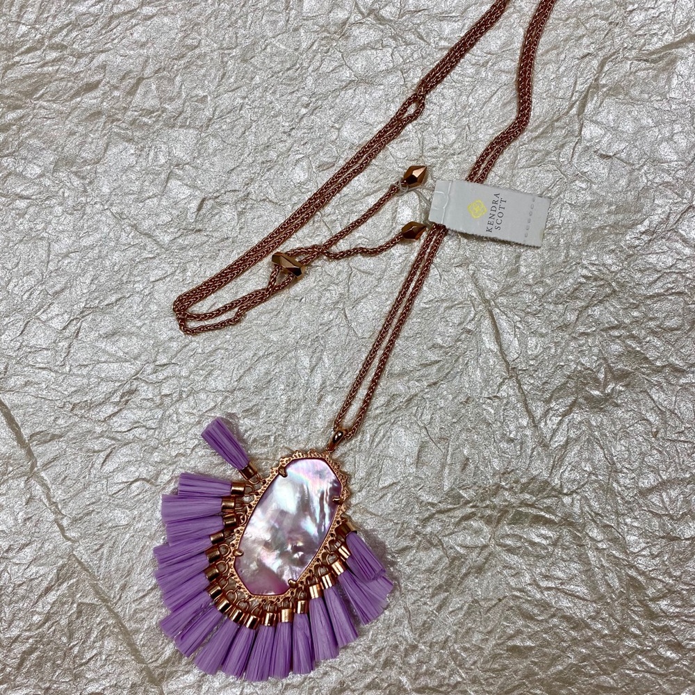 Kendra Scott Betsy Tassel Necklace Lavender NEW - Picture 3 of 8